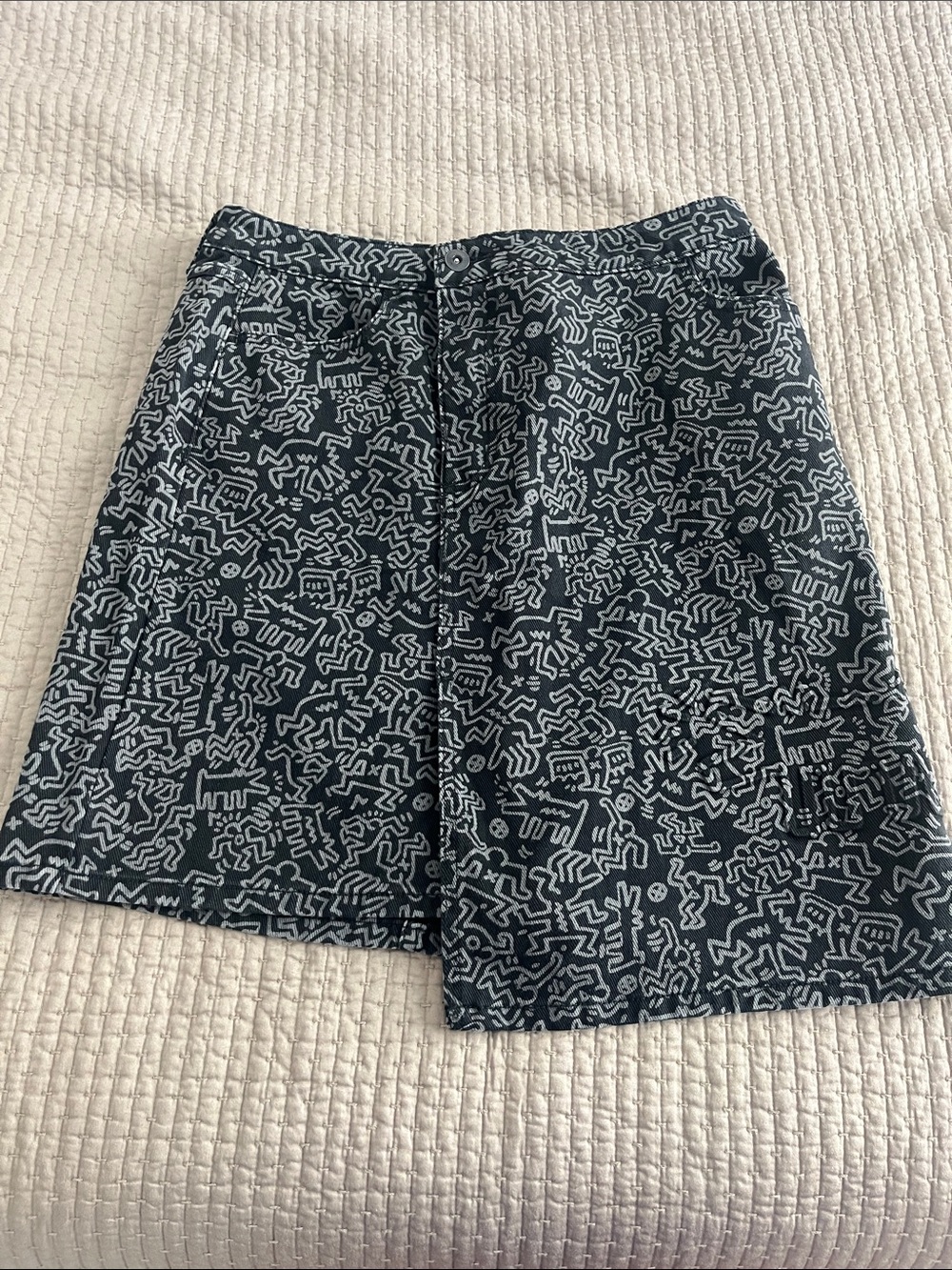 Rare Collaborative Denim miniskirt from Broadcast X Keith Haring.